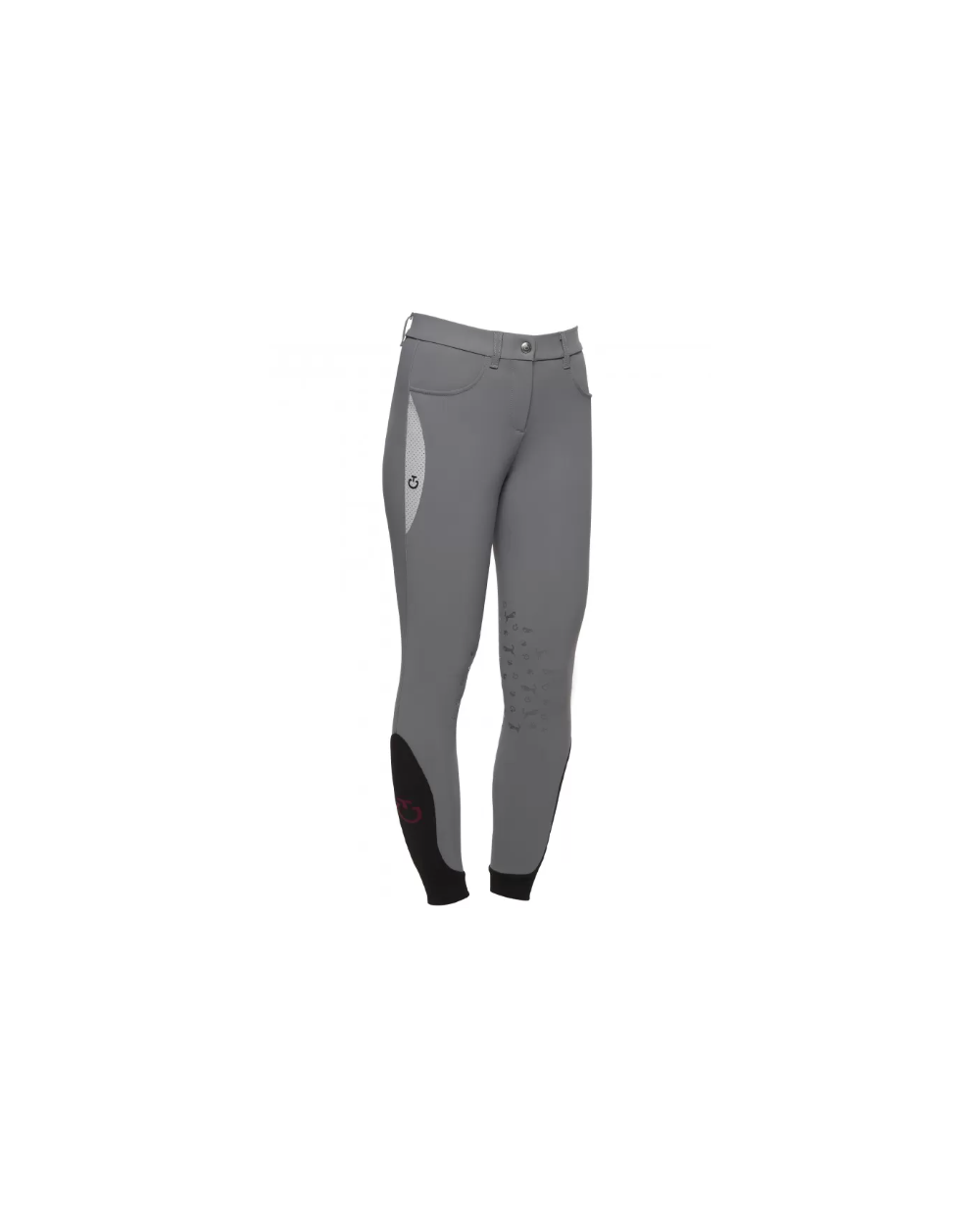Pantalon - Jersey w/ Perforated Print Breeches gris enfant PAA011 JE010 Cavalleria Toscana Cavaliers