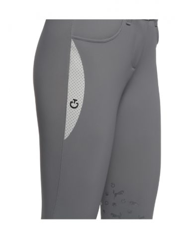 Pantalon - Jersey w/ Perforated Print Breeches gris enfant PAA011 JE010 Cavalleria Toscana Cavaliers