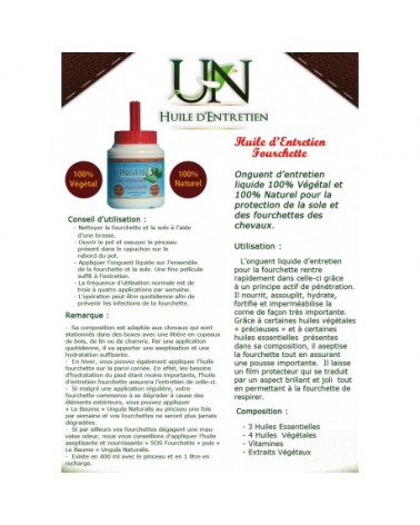 Huile d'entretien fourchette 400ml - Ungula  ungula Accueil