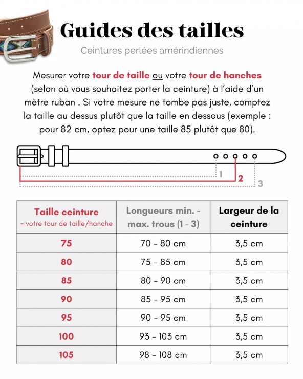 Ceinture en cuir perlée amérindienne NAHELE BOHO STREET   Accueil