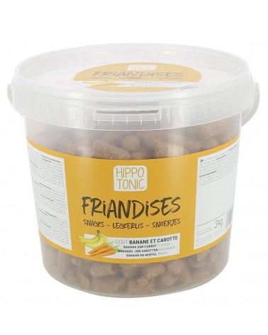 Friandises HIPPOTONIC, goût banane et carotte Seau 3Kg  Hippo Tonic Accueil
