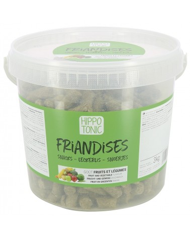 Friandises HIPPOTONIC, goût fruits et legumes Seau 3Kg  Hippo Tonic Accueil