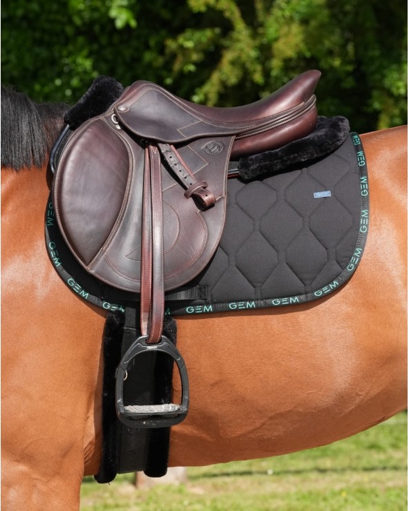 Tapis de selle Love Noir/Vert GEM  GEM Accueil